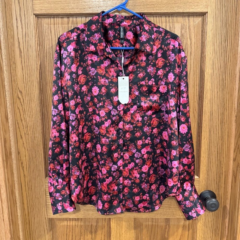 NWT For Love & Lemons  "Lola Babydoll" floral blouse. Size Medium